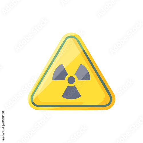 Radioactive Warning Sign Isolated on Black Background, Caution Hazard Symbol