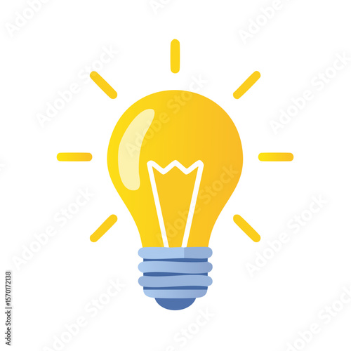 Vector illustration of a lightbulb against black background, representing ideas, solution and innovation