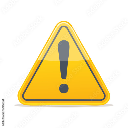 Warning sign icon yellow triangle with black exclamation point for danger alert caution hazard