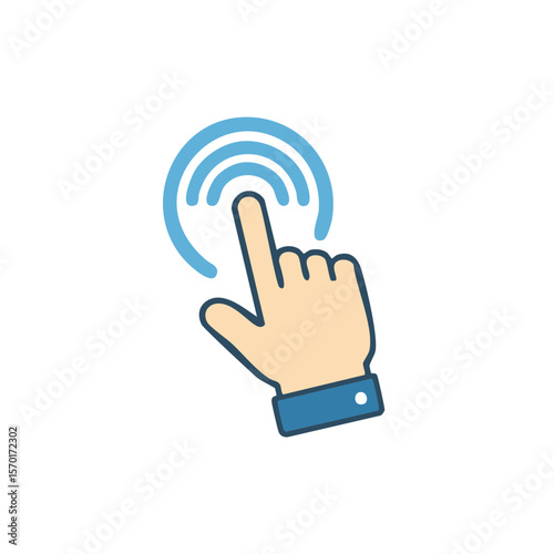 Hand Touching Icon Design Finger Pointing Symbol Interface Navigation Cursor Interaction