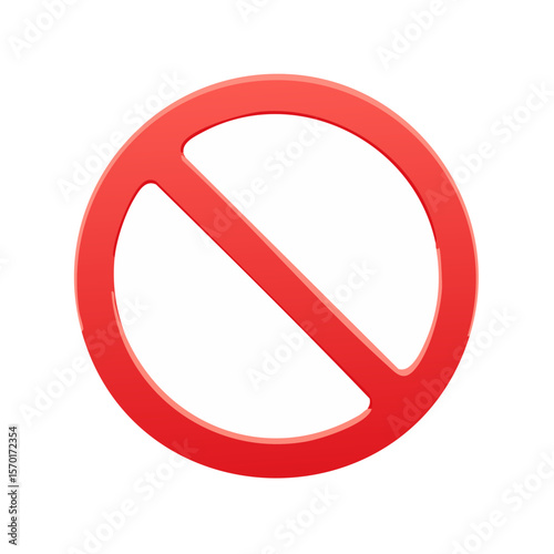 Universal No Symbol Red Prohibited Circle Iconic Forbidden Sign Warning