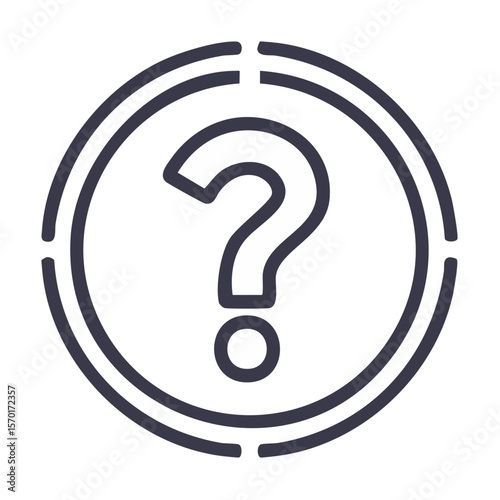 Question Mark Icon Inside Double Circle Ring Uncertainty Inquiry Concept