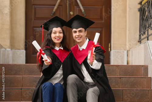 Couple of happy graduating ...