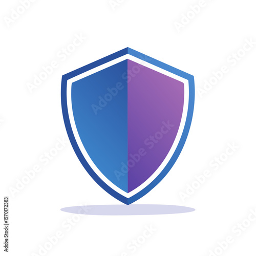 Modern Shield Graphic Security Emblem Gradient Colors Blue Purple Vector Symbol Guard Defense Secure Icon Protected Digital Badge Isolated