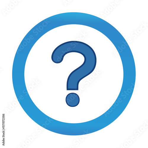 Blue Question Mark Icon in Circle Symbol Illustration for FAQs and Support Design