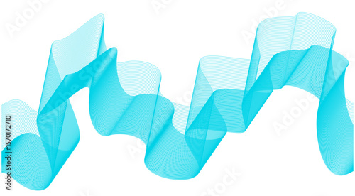 Abstract Wave Background Design Blue Cyan Stylized Lines Art Vector Illustration