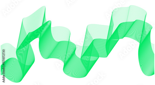 Abstract Wave Background Design Green Cyan Stylized Lines Art Vector Illustration