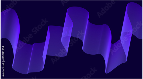 Abstract Wave Background Stylized Lines Art Blue Color Vector Illustration