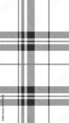 Minimalist Black and white plaid pattern textile fabric design for fashion and interior use