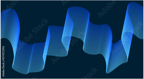 Abstract Wave Background Stylized Lines Art Blue Vector Illustration
