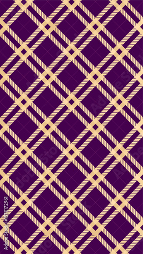 Elegant purple and gold geometric pattern design suitable for various decorative applications