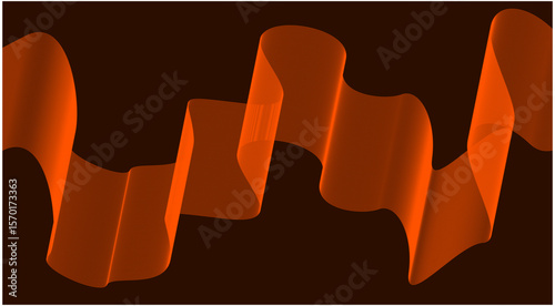Abstract Wave Background Stylized Lines Art Orange Color Vector Illustration