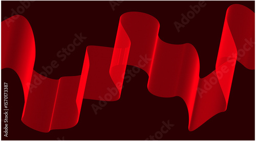 Abstract Wave Background Stylized Lines Art Red Color Vector Illustration