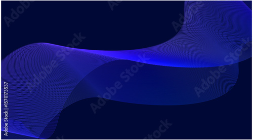 Abstract Wave Background Blue Color Stylized Lines Art Vector Illustration
