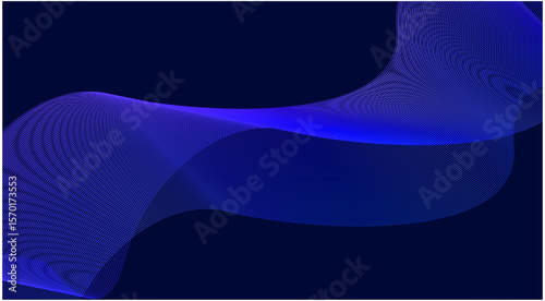 Abstract Wave Background Blue Color Stylized Lines Art Vector Illustration
