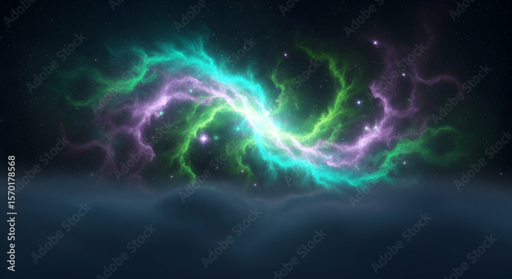 Colorful Lightning Bolt Striking Across Dark Sky with Gradient Colors Colorful Lightning Bolt Striking Across Dark Sky with Gradient Colors