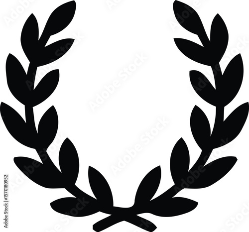 Laurel wreath award icon silhouette editable vector illustration 