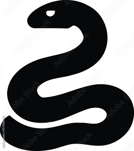 Coil Snake Silhouette vector illustration icon 