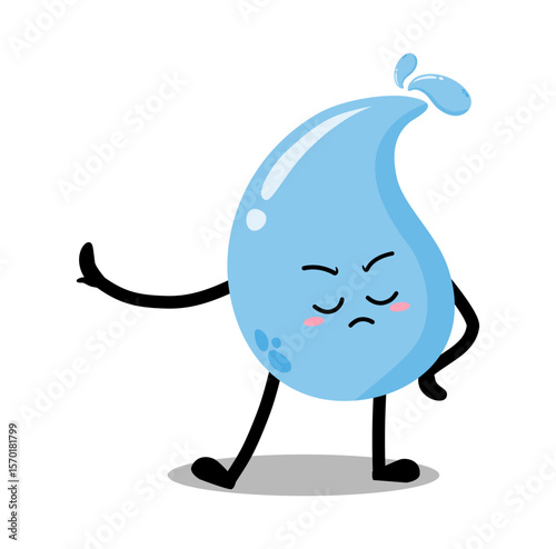 Cute Hand Drawn Water Drop Nope Stop Talking