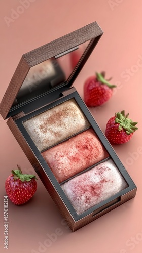 Muestra de colores para maquillaje femenino, concepto de estética femenina