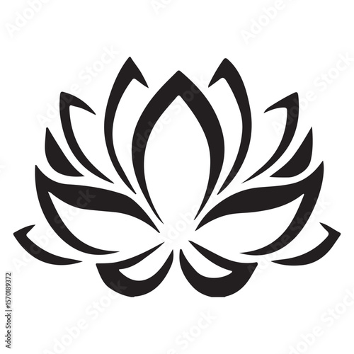 Abstract lotus flower vector illustration with decorative floral design elements