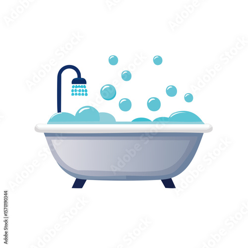 Bathtub Icon Isolated on a Transparent Background 
