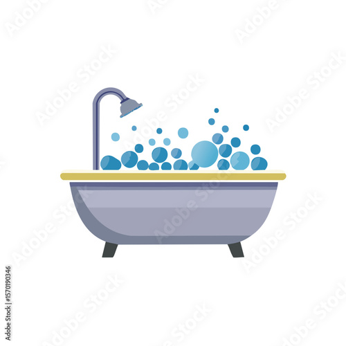 Bathtub Icon Isolated on a Transparent Background 
