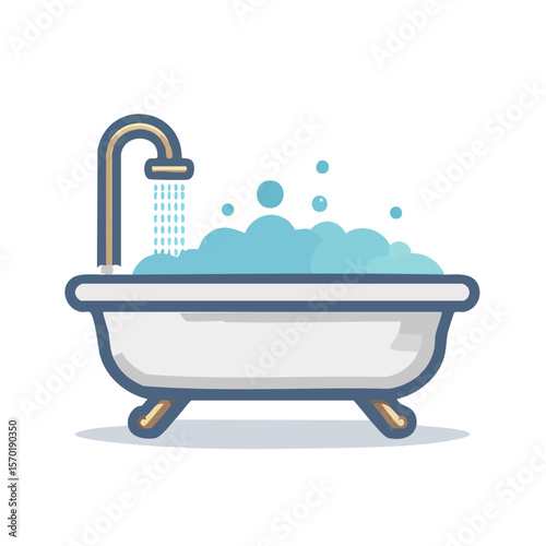 Bathtub Icon Isolated on a Transparent Background 