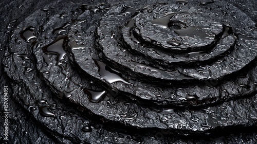 Dark Stacked Stones with Water Droplets