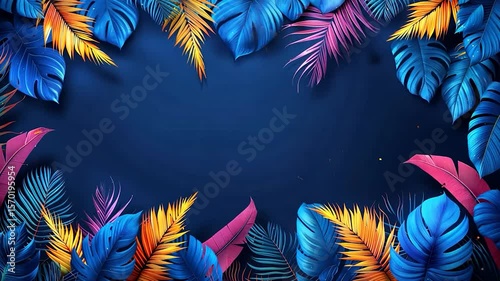 Vibrant Tropical Leaves Frame