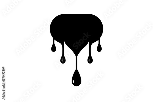 Black heart shape with dripping liquid drop