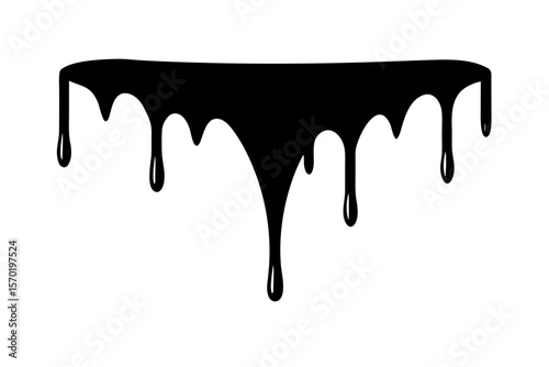Black liquid dripping viscous fluid