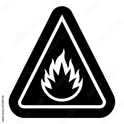 Fire danger sign on white background