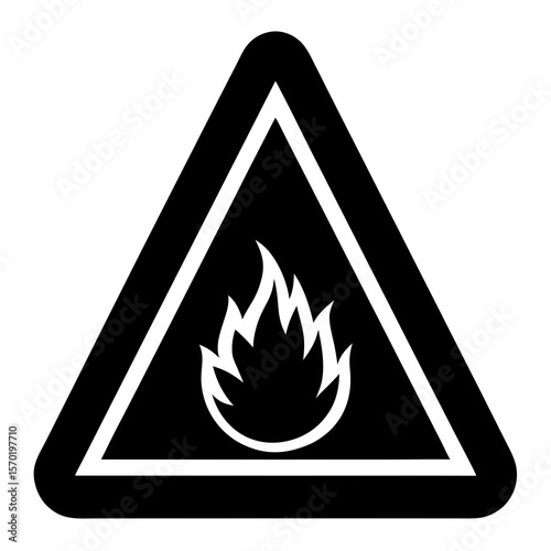Fire danger sign on white background