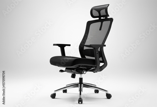 black office chair isolated on white background