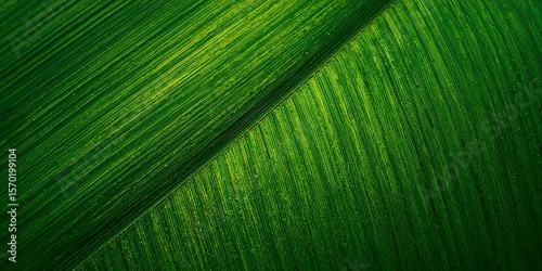 Wallpaper Mural A close up of a vibrant green leaf showing detailed parallel veins and textured surface patterns in nature Torontodigital.ca