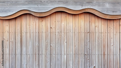 Wooden wall with wavy top