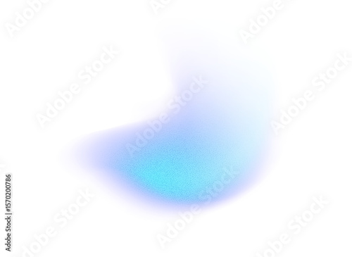 Abstract gradient shape with noise, blue and purple blurred grainy color gradation, vibrant design element. Figure with soft flow effect, isolated on white. Vector illustration.