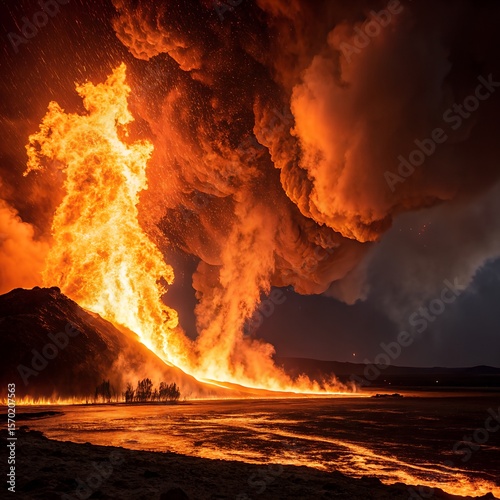 Dramatic Orange Flames Photo, Intense Fiery Blaze, Explosive Fire Burst, Swirling Flaming Inferno, High-Contrast Fire Texture with Burning Embers and Flickering Firelight, High Resolution”

