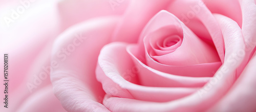 A close-up of a pink rose, showcasing its delicate petals spiraling inward. Romantic, floral beauty
