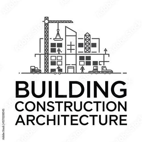 Compass Line Art Logo for Building Realty Construction Architecture.