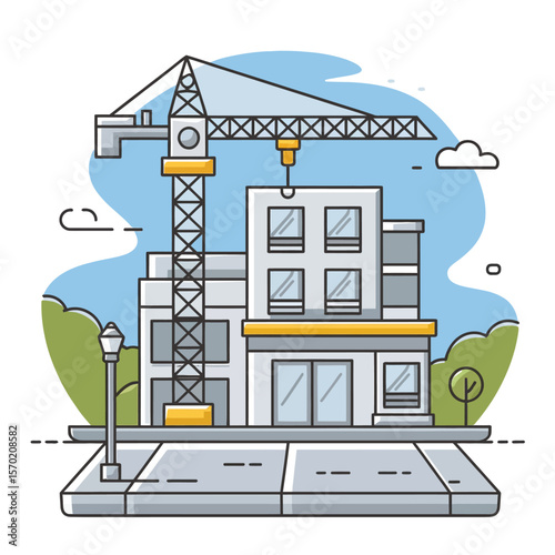 Compass Line Art Logo for Building Realty Construction Architecture.