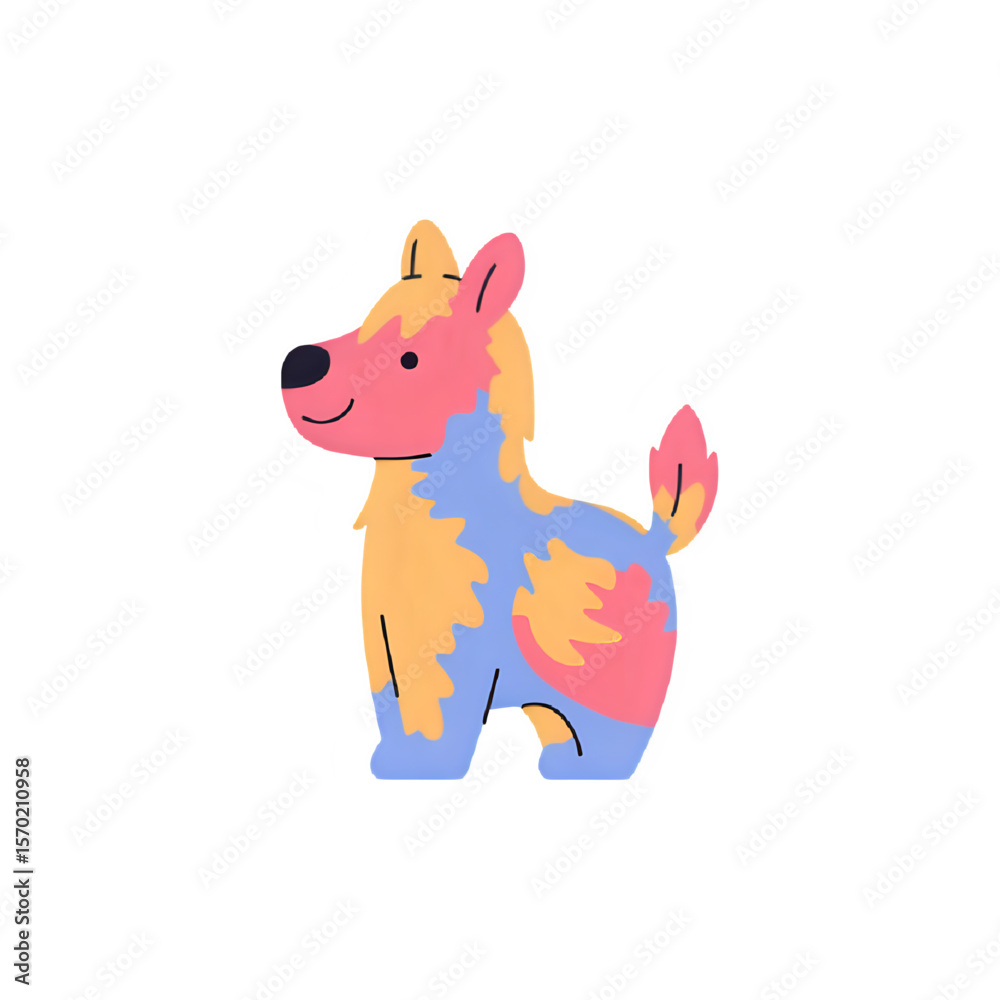 Fototapeta premium Vibrant Painted Hyena Illustration: Perfect for Kids' Books, Branding, and More