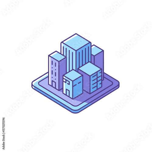 Digital Twin Building Icon - AR headsets