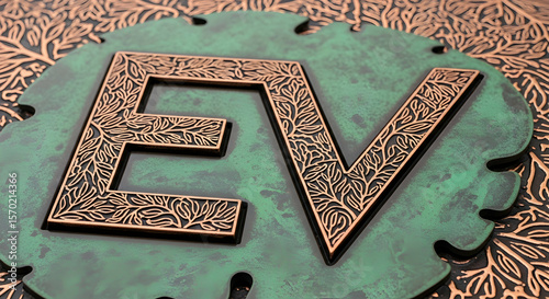 Intricate Foliage Initial Sign Symbolizing Growth And Vitality Artistic Monogram Emblem