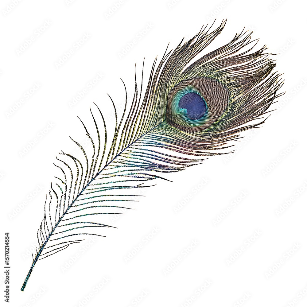 Fototapeta premium Close-up view of a peacock feather.