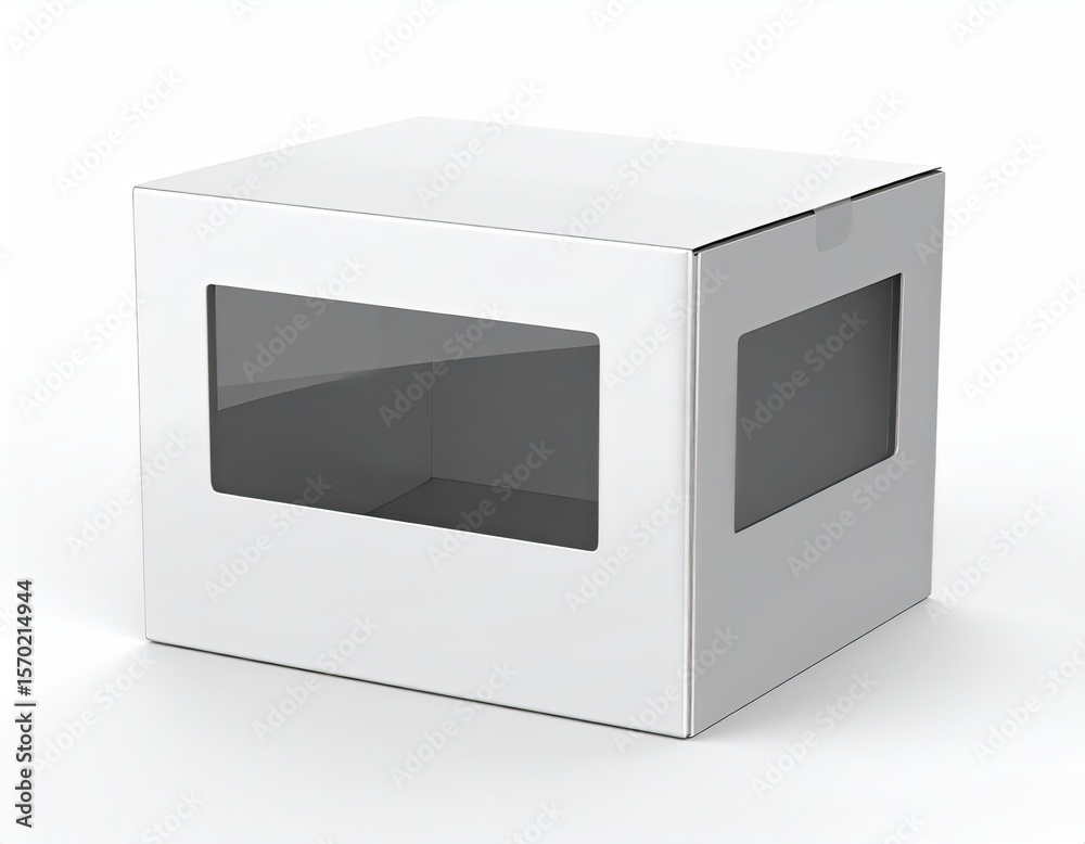 Fototapeta premium Blank Product Cardboard Box with Transparent Window