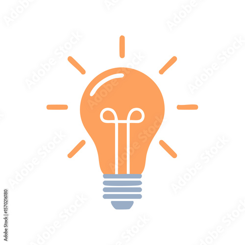 Lightbulb graphic illustration glowing on black background representing ideas