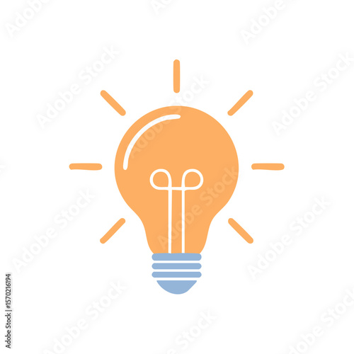 Illuminated lightbulb icon radiating with creative energy on a dark background, signifying inspiration and new ideas