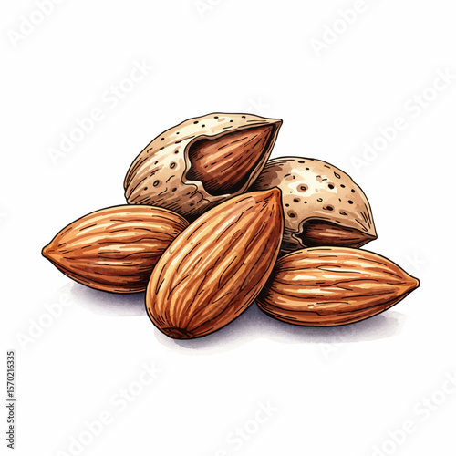 Shelled Almonds Pile